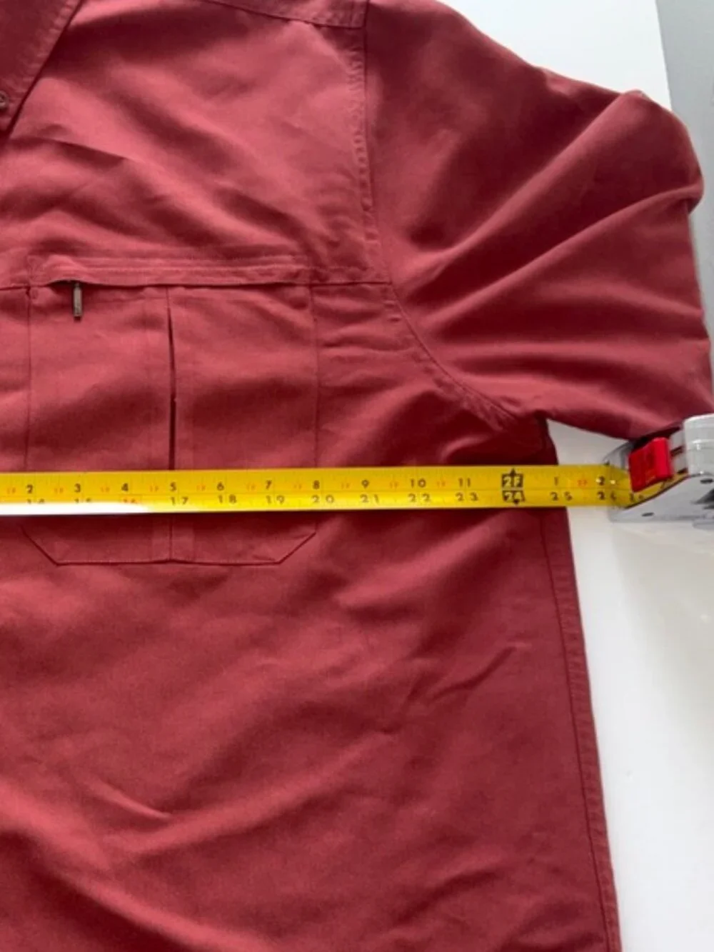 Men's The North Face Long Sleeve Collared Zipper Pocket Nantucket Red XL